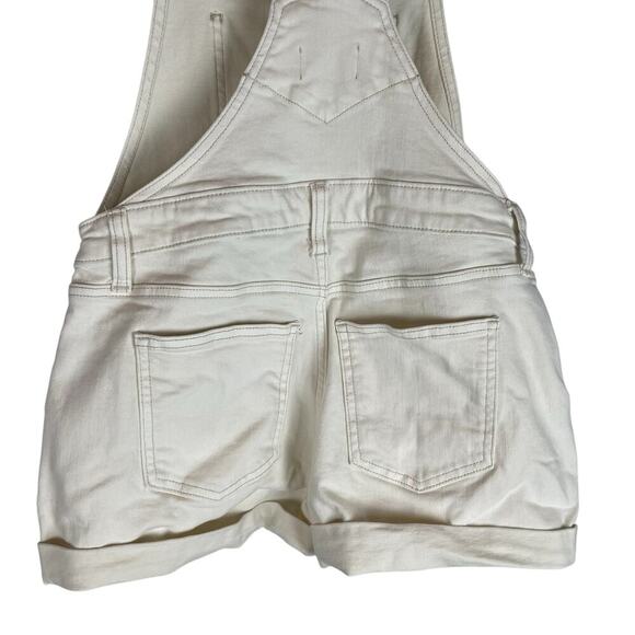 Old Navy cream denim short bib overalls shortalls size small - Picture 5 of 8